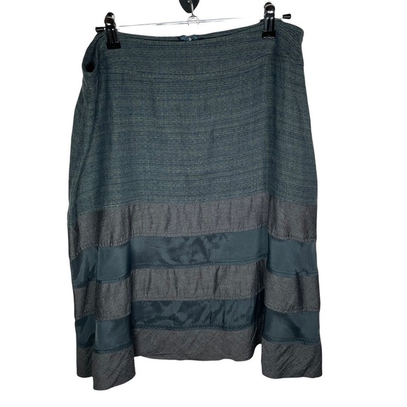 Anthropologie Dresses & Skirts - Neesh by DAR Blue Layered Chambray Linen Summer Skirt size Medium Anthropologie